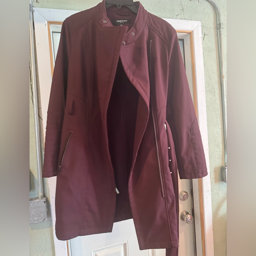 Kenneth Cole Rich Maroon Trench Coat